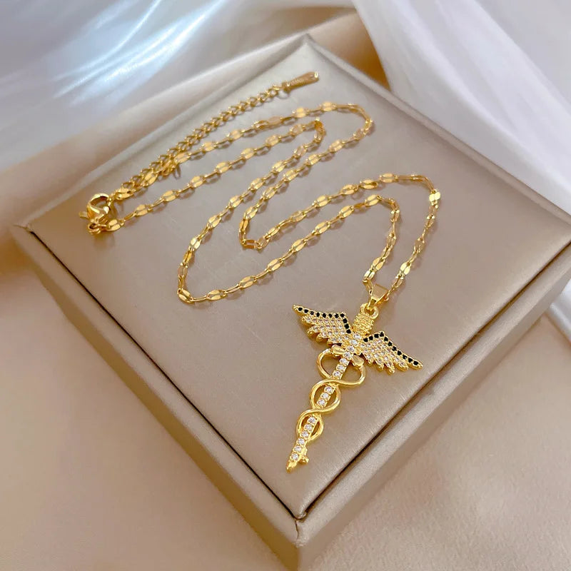 Hermes Caduceus Necklace