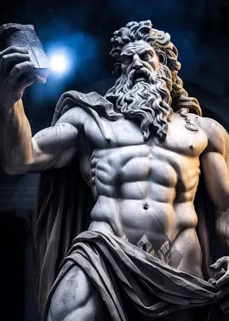 Zeus Abstract Mythology Canvas Wall Art