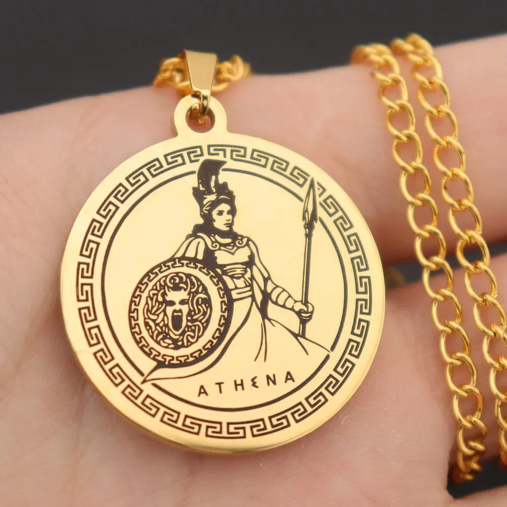 Athena & Medusa Shield Pendant