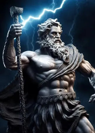 Zeus Abstract Mythology Canvas Wall Art